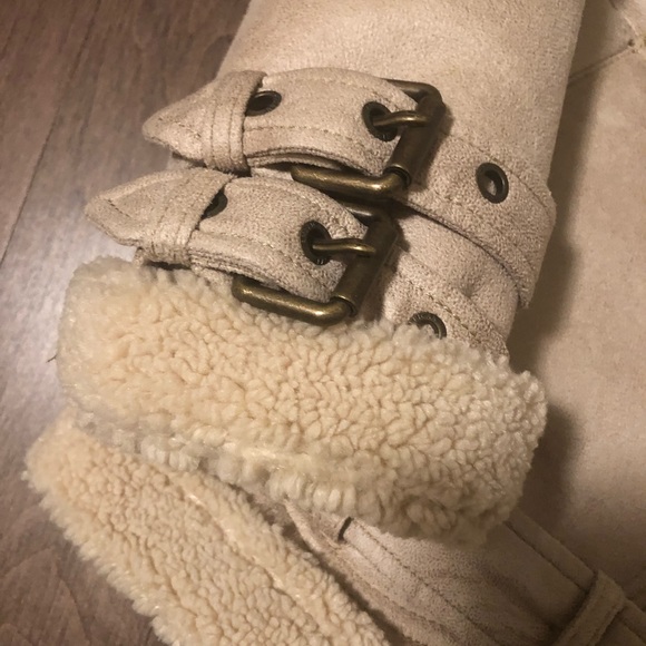 American Eagle Faux Suede Sherpa Moto Jacket - Picture 7 of 10